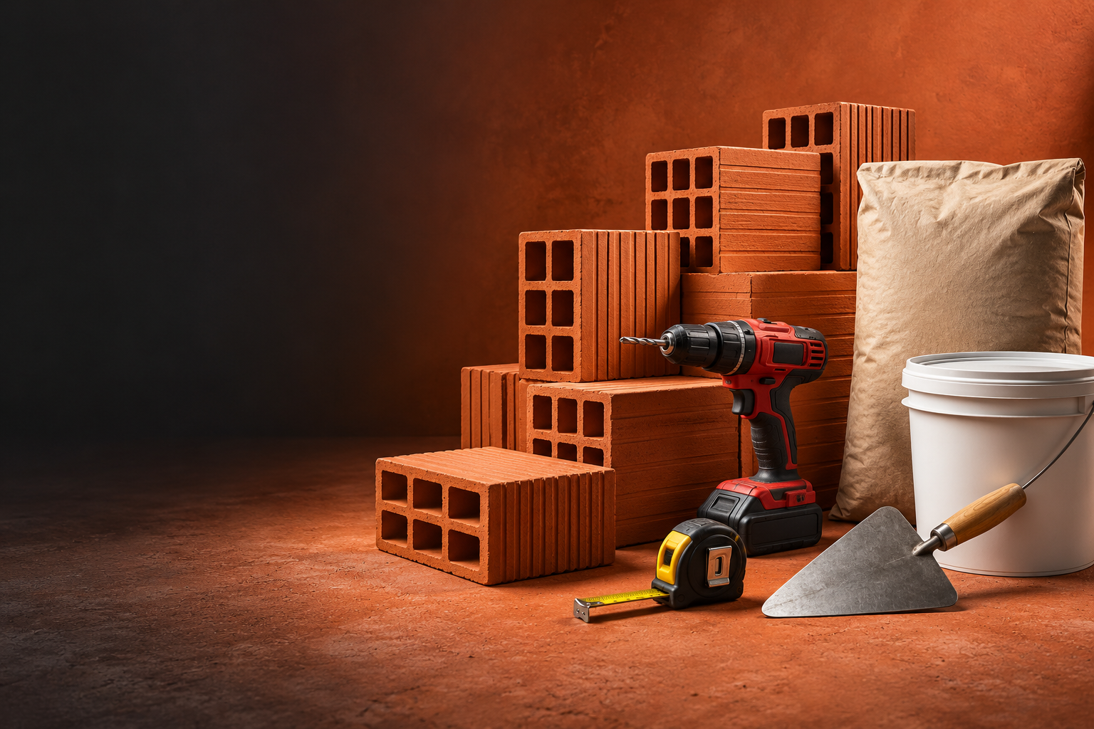 Materiais e ferramentas para construção